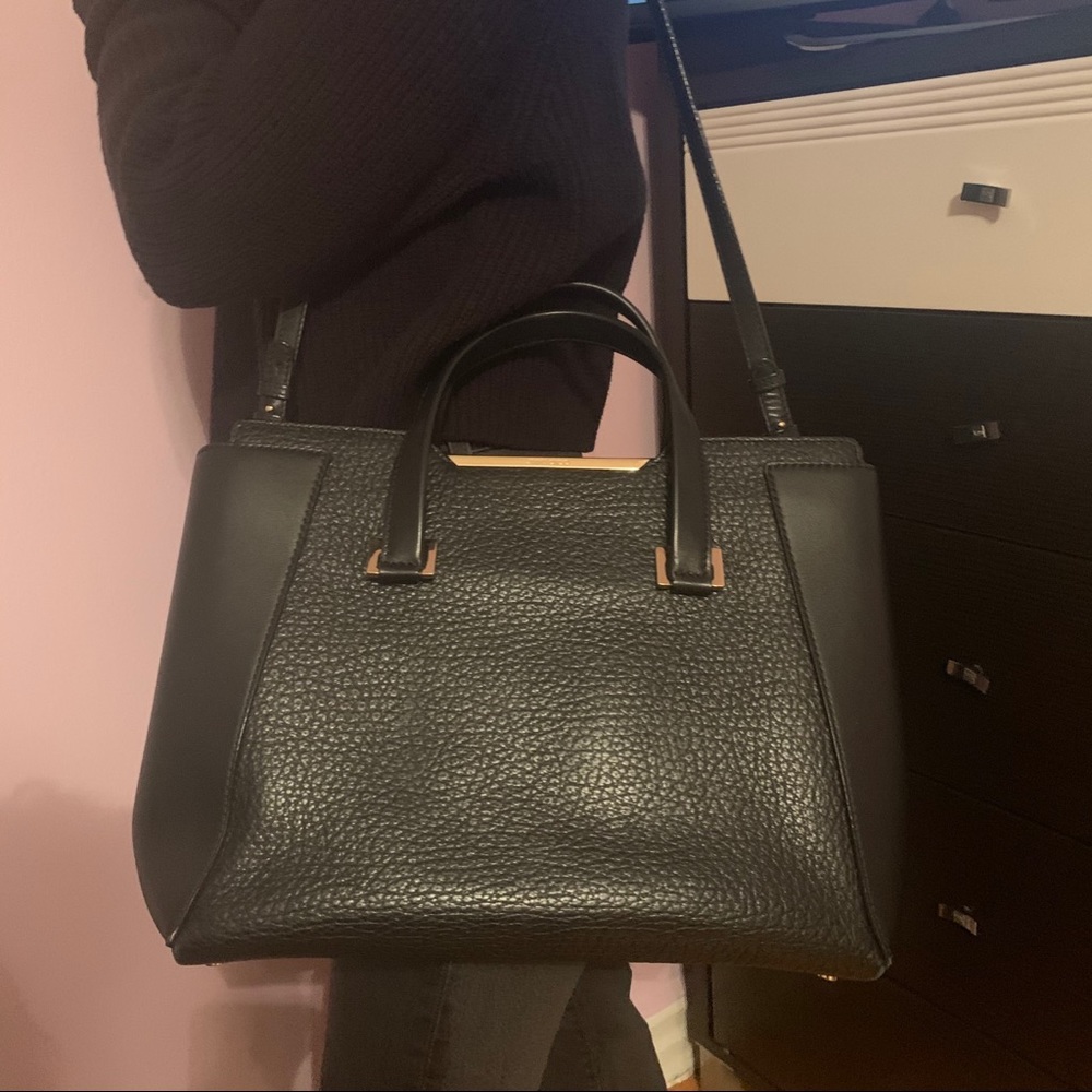 Jimmy Choo Alfie Black Calf Leather Tote Bag Gem